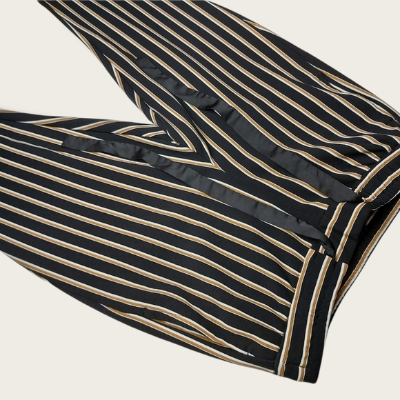 Dynamite, Classic Striped Black White Beige Tie Waist Pant Size Medium - Picture 4 of 7